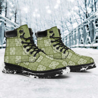 Vesuvian Green Palaka Quilt Hawaii All Season Boots Traditional Hawaii-plaid Pattern - Polynesian Pride