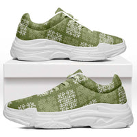 Vesuvian Green Palaka Quilt Hawaii Chunky Sneakers Traditional Hawaii-plaid Pattern - Polynesian Pride
