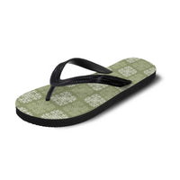 Vesuvian Green Palaka Quilt Hawaii Flip Flops Traditional Hawaii-plaid Pattern - Polynesian Pride