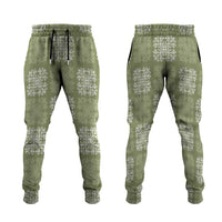 Vesuvian Green Palaka Quilt Hawaii Jogger Pants Traditional Hawaii-plaid Pattern - Polynesian Pride