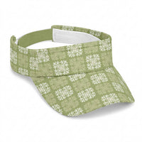 Vesuvian Green Palaka Quilt Hawaii Sun Visor Cap Traditional Hawaii-plaid Pattern LT14 Universal Fit Vesuvian Green - Polynesian Pride