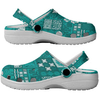 Vintage Hawaiian Quilting Patterns Clogs Shoes Turquoise Style Tribal Fabric Patchwork - Polynesian Pride