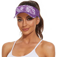 Vintage Purple Polynesia Sun Visor Cap Plumeria With Hibiscus Tropical Vibes LT14 - Polynesian Pride