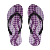 Violet Hawaii Palaka Flip Flops Hawaiian Honohono Lei
