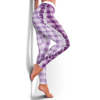 Violet Hawaii Palaka Leggings Hawaiian Honohono Lei