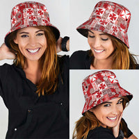Wallis Et Futuna Kilisimasi Fiefia Bucket Hat Pacific Patchwork Xmas Vibes - Polynesian Pride