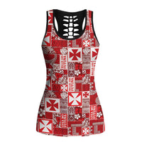 Wallis Et Futuna Kilisimasi Fiefia Hollow Tank Top Pacific Patchwork Xmas Vibes - Polynesian Pride