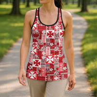 Wallis Et Futuna Kilisimasi Fiefia Hollow Tank Top Pacific Patchwork Xmas Vibes - Polynesian Pride