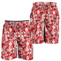 Wallis Et Futuna Kilisimasi Fiefia Shorts for Men Pacific Patchwork Xmas Vibes - Polynesian Pride