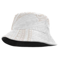 White Sunday Lotu Tamaiti Bucket Hat Polynesian Wave Pastel Nude - Polynesian Pride
