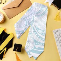 White Sunday Lotu Tamaiti Graduation Stole Polynesian Wave Pastel Cyan - Polynesian Pride