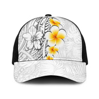 White Tropical Plumeria With Galaxy Polynesian Art Baseball Net Cap - Polynesian Pride