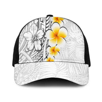 White Tropical Plumeria With Galaxy Polynesian Art Mesh Trucker Cap - Polynesian Pride