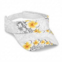 White Tropical Plumeria With Galaxy Polynesian Art Sun Visor Cap LT14 Universal Fit White - Polynesian Pride