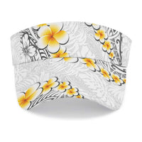 White Tropical Plumeria With Galaxy Polynesian Art Sun Visor Cap LT14 - Polynesian Pride