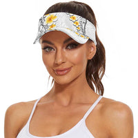 White Tropical Plumeria With Galaxy Polynesian Art Sun Visor Cap LT14 - Polynesian Pride