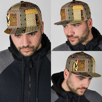 Yellow Aotearoa Kowhaiwhai Pattern Snapback Cap NZ Maori Quilt Style - Polynesian Pride