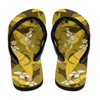 Yellow Banana Leaf Hawaii Flip Flops Lau Maia Plumeria Tropical Summer Vibes