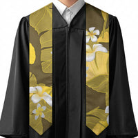 Yellow Banana Leaf Hawaii Graduation Stole Lau Maia Plumeria Tropical Summer Vibes
