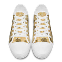 Yellow Palaka Hawaii Cowboy Low Top Shoes Puakenikeni Lei Paniolo Papale Seamless Vibes - Polynesian Pride