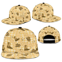 Yellow Palaka Hawaii Cowboy Snapback Cap Puakenikeni Lei Paniolo Papale Seamless Vibes - Polynesian Pride