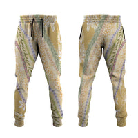 Yellow Palaka Hawaii Leis Jogger Pants Hawaiian-plaid Elegant Tropical Vibes - Polynesian Pride