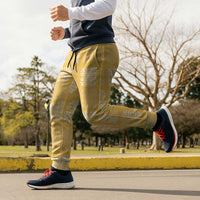 Yellow Palaka Quilt Hawaii Jogger Pants Traditional Hawaii-plaid Pattern - Polynesian Pride