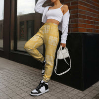 Yellow Palaka Quilt Hawaii Jogger Pants Traditional Hawaii-plaid Pattern - Polynesian Pride