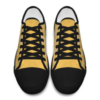 Yellow Palaka Quilt Hawaii Low Top Shoes Traditional Hawaii-plaid Pattern - Polynesian Pride