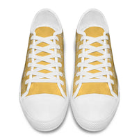 Yellow Palaka Quilt Hawaii Low Top Shoes Traditional Hawaii-plaid Pattern - Polynesian Pride