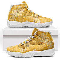 Yellow Palaka Quilt Hawaii Sneakers J11 Traditional Hawaii-plaid Pattern - Polynesian Pride