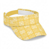 Yellow Palaka Quilt Hawaii Sun Visor Cap Traditional Hawaii-plaid Pattern LT14 Universal Fit Yellow - Polynesian Pride