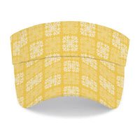 Yellow Palaka Quilt Hawaii Sun Visor Cap Traditional Hawaii-plaid Pattern LT14 - Polynesian Pride