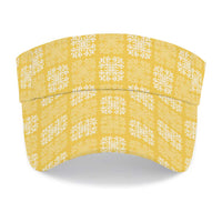 Yellow Palaka Quilt Hawaii Sun Visor Cap Traditional Hawaii-plaid Pattern