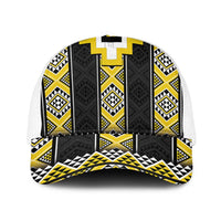 Yellow Taniko Aotearoa Baseball Net Cap Niho Taniwha Mix Poutama - Polynesian Pride