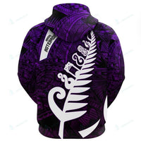 Custom New Zealand Maori Pullover Hoodie, Maori Symbols Purple - Polynesian Pride
