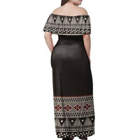 Fiji Masi Off Shoulder Long Dress - Polynesian Pride