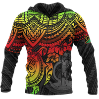 Vanuatu Polynesian Hoodie Reggae Turtle Unisex RED - Polynesian Pride
