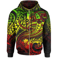 Yap Zip up Hoodie Reggae Shark Polynesian Tattoo Unisex Reggae - Polynesian Pride