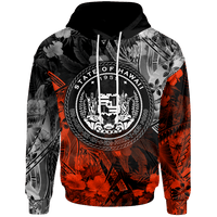 Polynesian Hawaii Hoodie Vintage Polynesian Style Unisex Red - Polynesian Pride