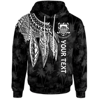 Tuvalu Custom Hoodie Polynesian Wings (White) Unisex Blue - Polynesian Pride