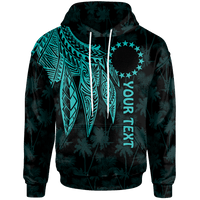 Cook Islands Custom Hoodie Polynesian Wings (Turquoise) Unisex Turquoise - Polynesian Pride