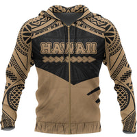 Hawaii Coat of Arms Zipper Hoodie Potent Style - Polynesian Pride