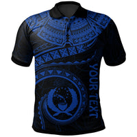 Pohnpei Polynesian Custom Polo Pohnpei Waves (Blue) Unisex Blue - Polynesian Pride