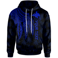 Papua New Guinea Custom Hoodie Polynesian Wings (Blue) Unisex Blue - Polynesian Pride