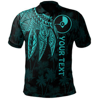 Yap Custom Polo Polynesian Wings (Turquoise) Unisex Turquoise - Polynesian Pride