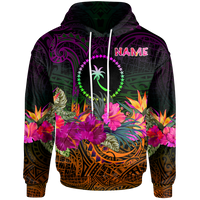 Chuuk Custom Hoodie Summer Hibiscus Unisex Reggae - Polynesian Pride