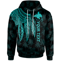Papua New Guinea Custom Hoodie Polynesian Wings (TurQuoiSe) Unisex Turquoise - Polynesian Pride
