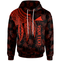 Tokelau Polynesian Custom Hoodie Polynesian Wings (Red) Unisex Red - Polynesian Pride