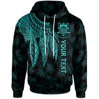 Tuvalu Custom Hoodie Polynesian Wings (Turquoise) Unisex Turquoise - Polynesian Pride